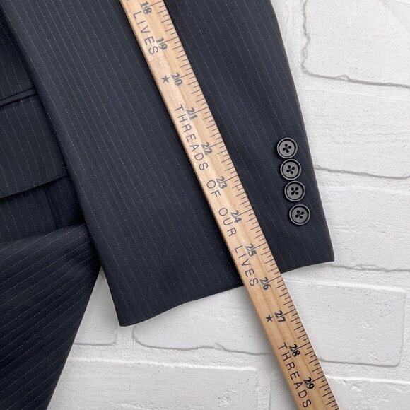 Jos A Bank Suit Men 43L 34Wx30L Black White Gordon Signature Gold Wool Classic - Picture 9 of 16